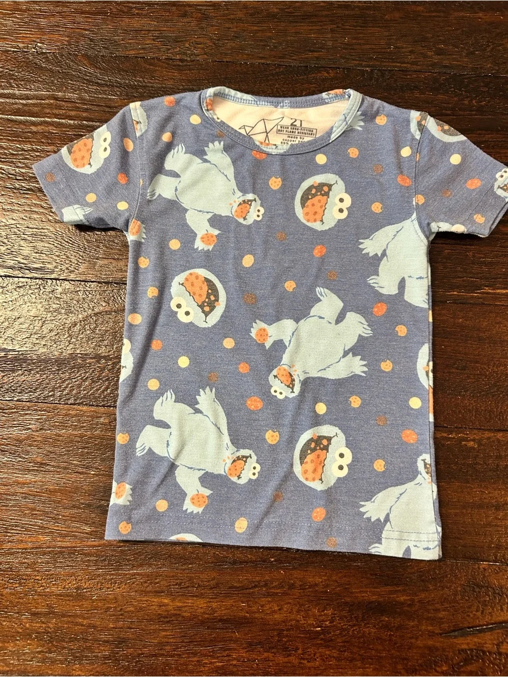 Copper Pearl Cookie Monster- 2pc Short Sleeve Pajama Set - 2T